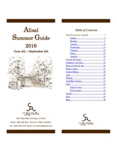 Alisal Summer Guide 2016 June 4th – September 4thAlisal Road, Solvang, CA 93463
