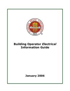 Building Operator Electrical Information Guide January 2006  Table of Contents