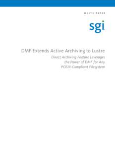 W h i t e  P a p e r DMF Extends Active Archiving to Lustre Direct Archiving Feature Leverages