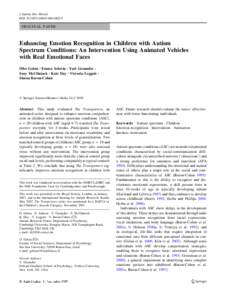 J Autism Dev Disord DOIs10803ORIGINAL PAPER  Enhancing Emotion Recognition in Children with Autism
