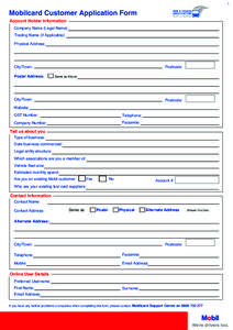 Mobilcard Online Customer Application form_pg3