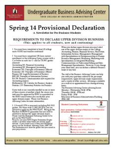 Spring 14 Declaration Newsletter page1