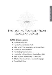 Scams and Sales  Chapter 1  Protecting Yourself From