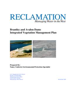 Brantley and Avalon Dams Integrated Vegetation Management Plan Prepared By: Nancy Umbreit, Environmental Protection Specialist