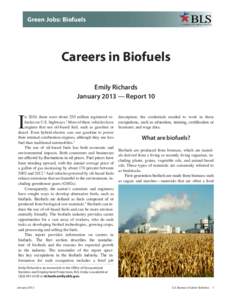 BLS  Green Jobs: Biofuels U.S. BUREAU OF LABOR STATISTICS