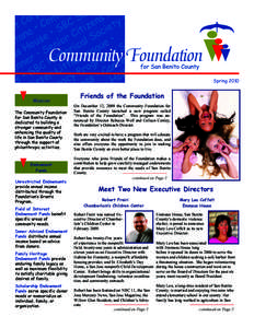 SpringMission The Community Foundation for San Benito County is dedicated to building a