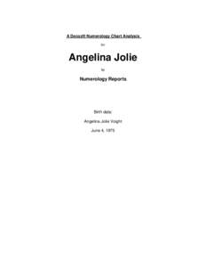 A Decoz® Numerology Chart Analysis for Angelina Jolie by