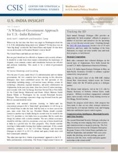 Vol. 3, Issue 6 January 2012 “A Whole-of-Government Approach for U.S.–India Relations”