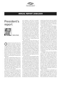 ANNUAL REPORT[removed]President’s report  Andrew Harris