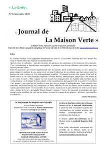 « La Gerbe, N° 82 décembre 2015 Le  Journal de