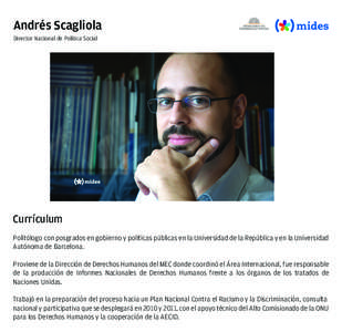 Andrés Scagliola Director Nacional de Política Social