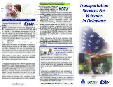 Delaware Transit Corporation  Delaware Division of Motor Vehicles Veteran Identification (ID) Cards