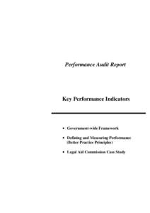 NSW Audit Office - Performance Reports – 1999 – Key Performance Indicators