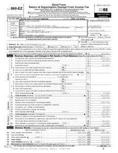 Form  Short Form Return of Organization Exempt From Income Tax  990-EZ