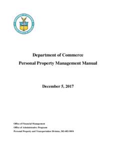Department of Commerce Personal Property Management Manual December 5, 2017  Office of Financial Management