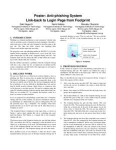 Poster: Anti-phishing System Link-back to Login Page from Footprint Saki Naguchi Nami Hidaka