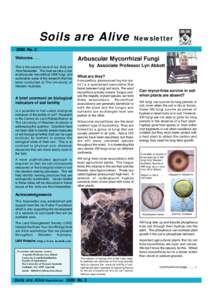Soils are Alive  Newsletter 2000 No. 2 Welcome.......