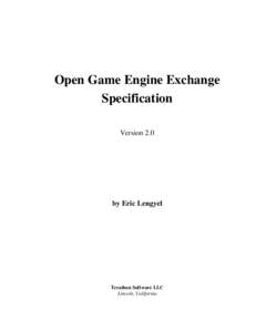 Open Game Engine Exchange Specification, Version 2.0