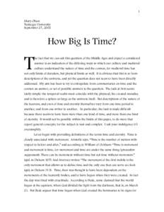 1 Mary Olson Tuskegee University September 27, 2002  How Big Is Time?