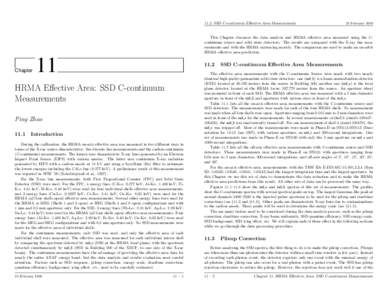 11.2. SSD C-continuum Effective Area Measurements  Chapter This Chapter discusses the data analysis and HRMA effective area measured using the Ccontinuum source and solid state detectors. The results are compared with th