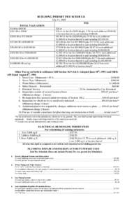 BUILDING PERMIT FEE SCEDULE July 11, 2005 FEE TOTAL VALUATION $1.00 to $500.00 $to $2000