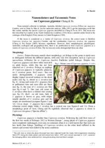 D. Mаеrki  Bull. CCP 2 (1): Nomenclature and Taxonomic Notes on Cupressus gigantea Cheng & Fu