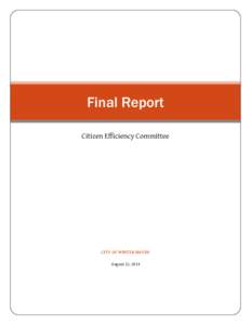 Final Report Citizen Efficiency Committee CITY OF WINTER HAVEN August 22, 2014