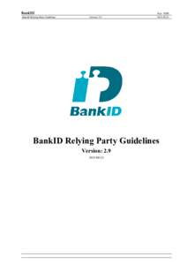 BankID BankID Relying Party Guidelines Version: 2.9  Page 1(25)