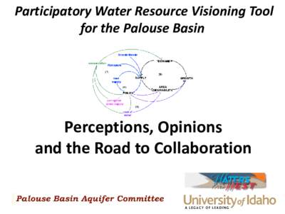 “Perceptions, Opinions and the Road to Collaboration   Participatory Water Resource Visioning Tool for the Palouse Basin”