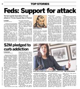 TOP STORIES  A8 Feds: Support for attack BY JOHN RILEY