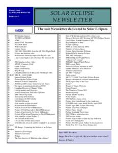 Volume 9, Issue 1 SOLAR ECLIPSE NEWSLETTER January 2004 INDEX