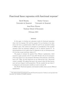 Functional linear regression with functional response David Benatia Marine Carrasco  Université de Montréal