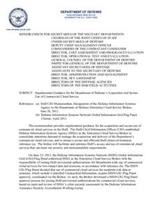 DEPARTMENT OF DEFENSE 6000 DEFENSE PENTAGON WASHINGTON, D.C[removed]CHIEF INFORMATION OFFICER