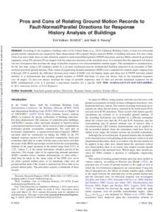 Pros and Cons of Rotating Ground Motion Records to Fault-Normal/Parallel Directions for Response History Analysis of Buildings Downloaded from ascelibrary.org by US Geological Survey Library onCopyright ASCE. 