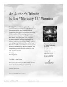 An Author’s Tribute to the “Mercury 13” Women In writing Almost Astronauts, I grew to have a deep connection to the women known as the “Mercury 13.” Learning about their story, getting to know the complexities 