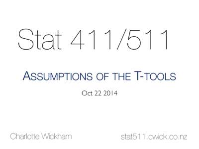 StatASSUMPTIONS OF THE T-TOOLS OctCharlotte Wickham