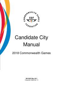 Candidate City Manual 2018 Commonwealth Games REVISED May 2011 Integrates Addenda 1-5