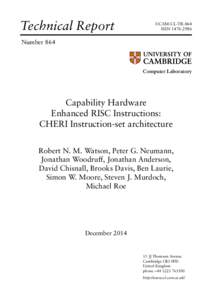 Capability Hardware Enhanced RISC Instructions: CHERI Instruction-set architecture