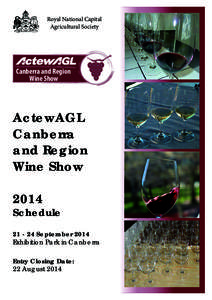 Royal National Capital Agricultural Society Canberra and Region Wine Show