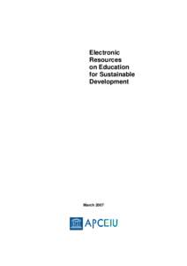 Electronic Resources on Education for Sustainable Development