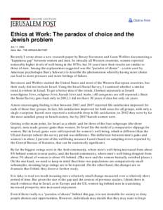 Ethics at Work: The paradox...