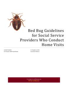 Amelia Shindelar Community Health Coordinator Bed Bug Guidelines for Social Service Providers Who Conduct