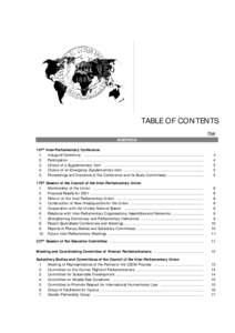 TABLE OF CONTENTS Page MEETINGS 107th 1. 2.