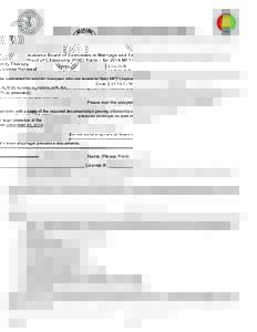 Alabama Board of Examiners in Marriage and Family Therapy Proof of Citizenship (POC) Form – for 2014 MFT License Renewal Instructions: This form is to be completed by existing licensees who are renewing their MFT Licen