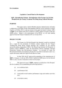 CB[removed])  For circulation Legislative Council Panel on Development 2QW – Revitalisation Scheme - Revitalisation of the Former Lai Chi Kok