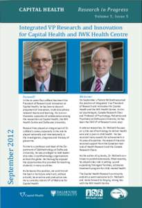 CAPITAL HEALTH 		 Research in Progress Volume 5, Issue 5
