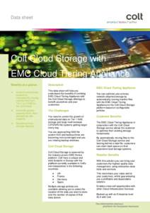 Data sheet  Colt Cloud Storage with EMC Cloud Tiering Appliance Benefits at a glance