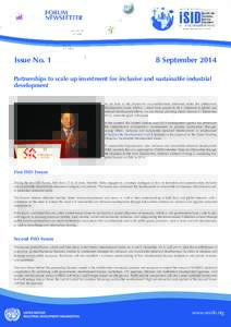 Issue NoSeptember 2014 Partnerships to scale up investment for inclusive and sustainable industrial development