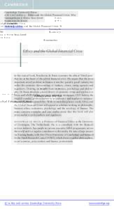 Cambridge University Press3 - Ethics and the Global Financial Crisis: Why Incompetence is Worse than Greed Boudewijn De Bruin Frontmatter More information