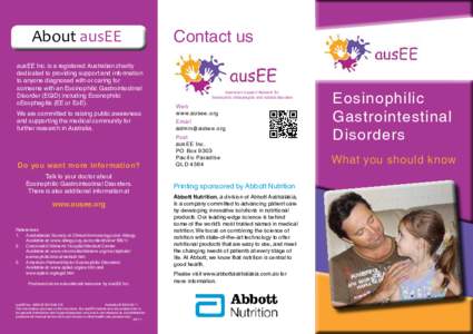 About ausEE About ausEE ausEE Inc. is a registered Australian charity dedicated to providing support and information